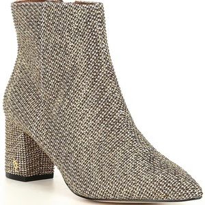 Kurt Geiger Tan Hounds tooth Rhinestone Booties
